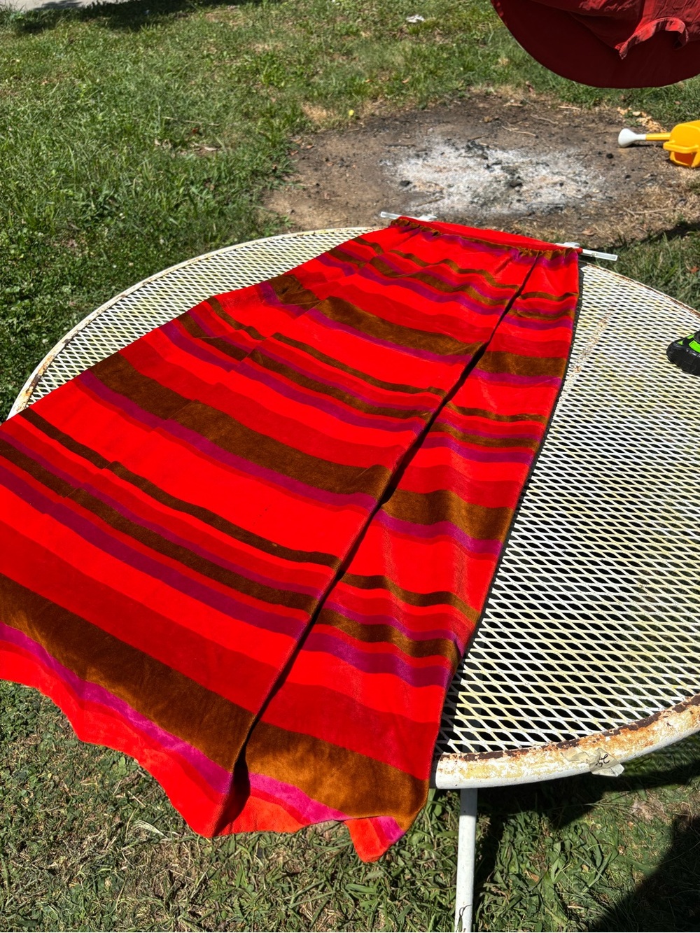 VTG 70s Tannerway by Melba Hobson Velvet Striped Maxi Skirt Size 12 / S